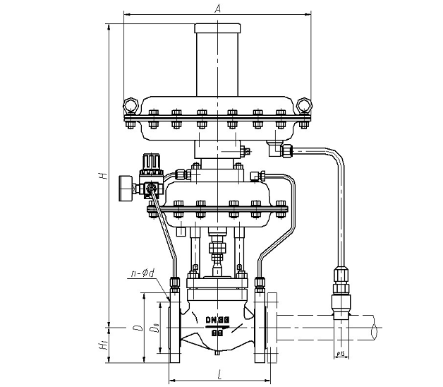 供氮阀外形尺寸图 供氮阀外形尺寸图